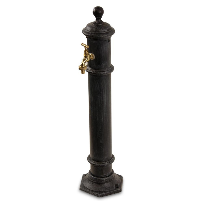 Gartenbrunnen Metall Grau 17x19x73cm