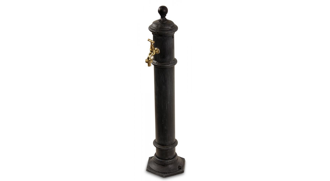 Gartenbrunnen Metall Grau 17x19x73cm