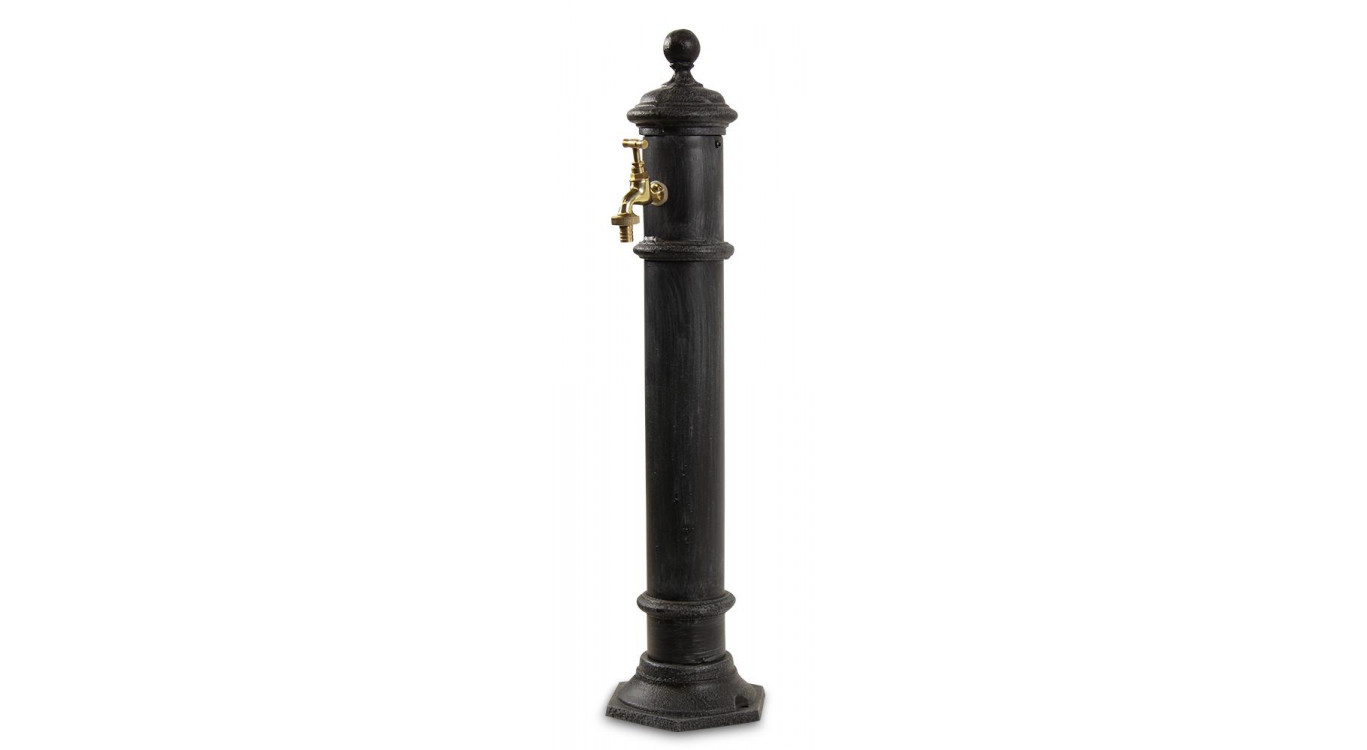 Gartenbrunnen Metall Grau 17x19x73cm