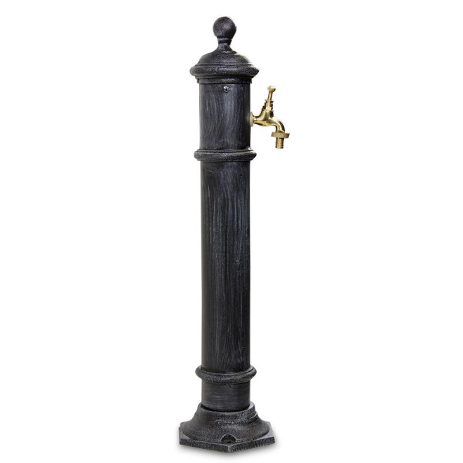 Gartenbrunnen Metall Grau 17x19x73cm