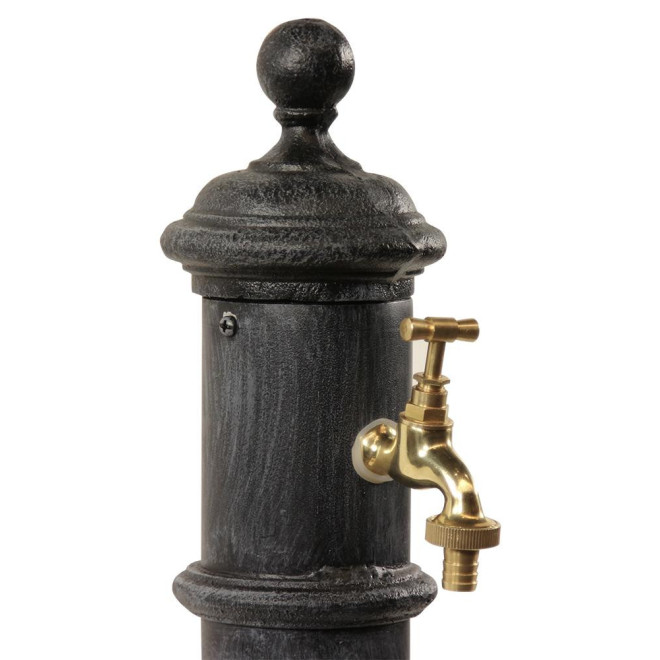 Gartenbrunnen Metall Grau 17x19x73cm