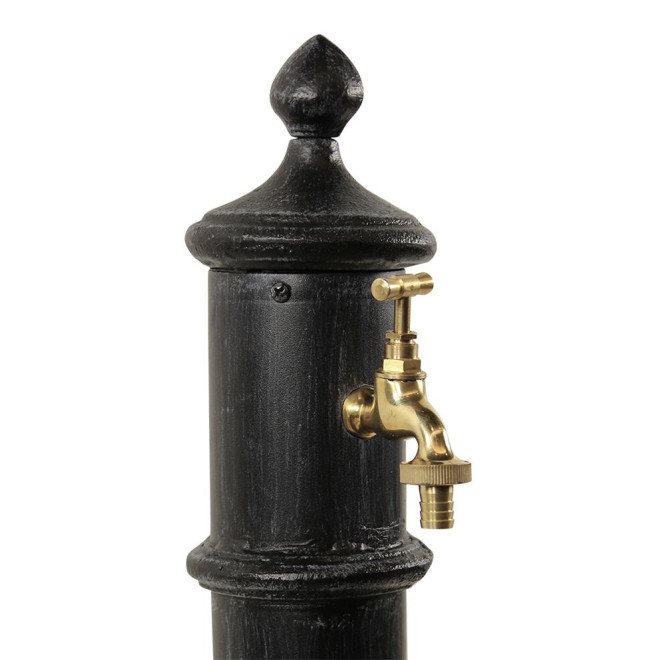 Gartenbrunnen Aluminium, Metall Grau 26x32x82cm
