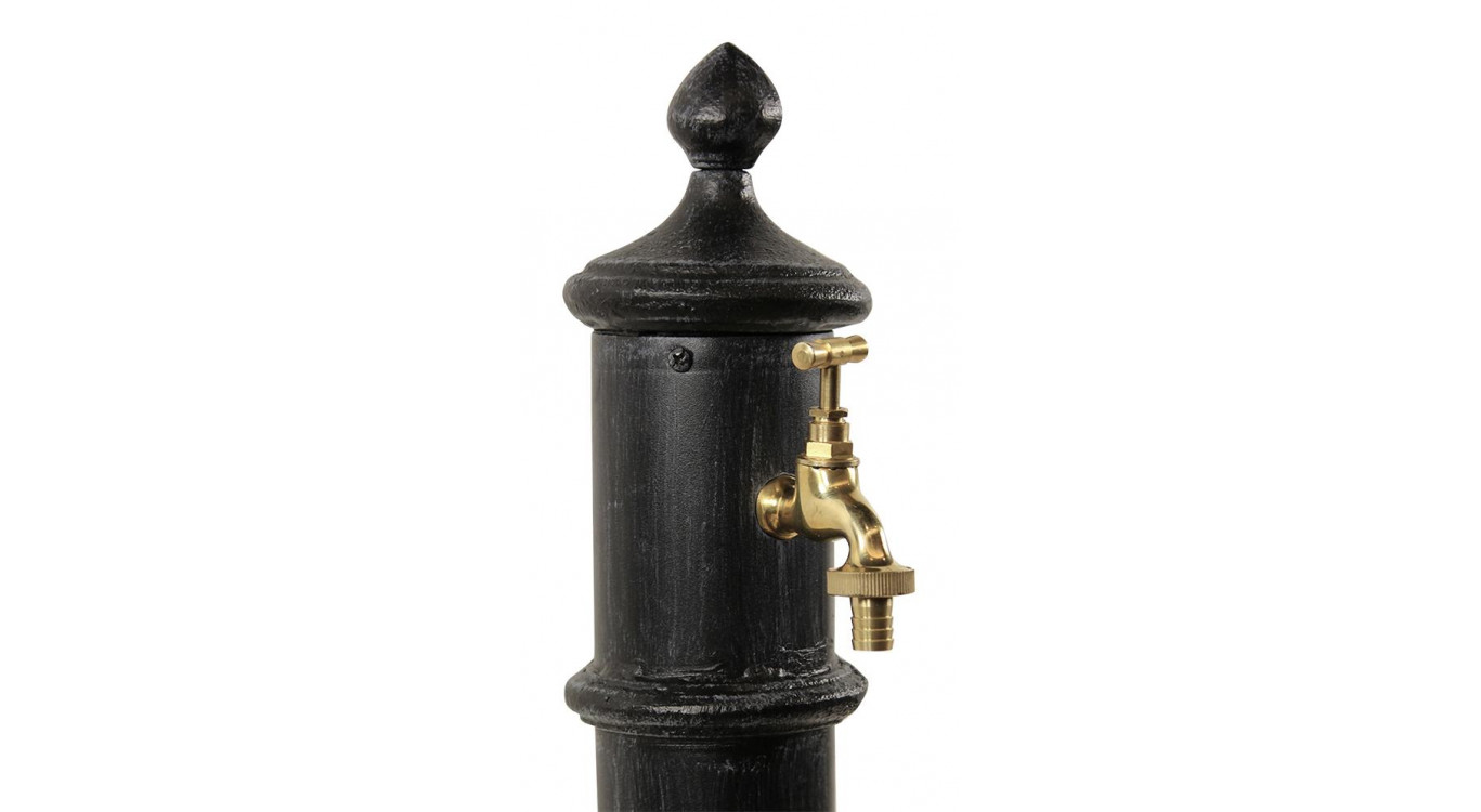 Gartenbrunnen Aluminium, Metall Grau 26x32x82cm
