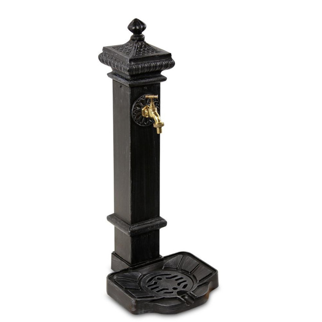Gartenbrunnen Aluminium, Metall Grau 29x33x76cm