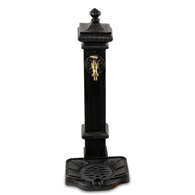 Gartenbrunnen Aluminium, Metall Grau 29x33x76cm