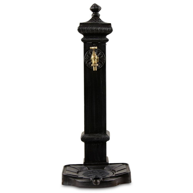 Gartenbrunnen Aluminium, Metall Grau 29x33x76cm