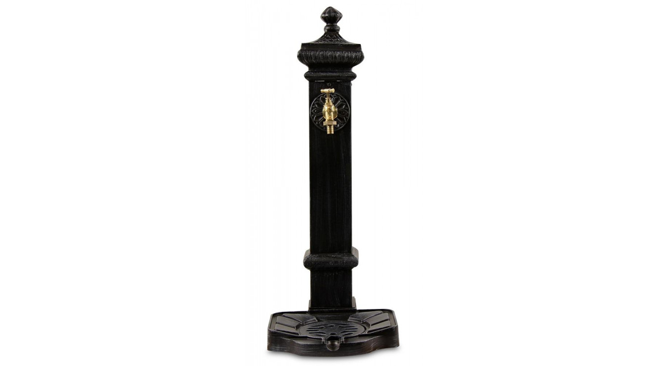 Gartenbrunnen Aluminium, Metall Grau 29x33x76cm