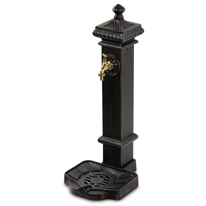 Gartenbrunnen Aluminium, Metall Grau 29x33x76cm