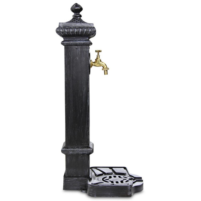 Gartenbrunnen Aluminium, Metall Grau 29x33x76cm