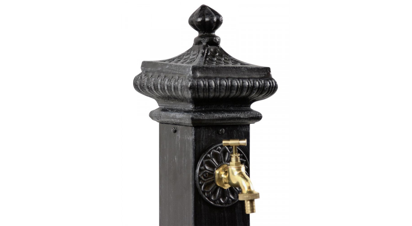 Fontaine de Jardin Aluminium, Métal Gris 29x33x76cm