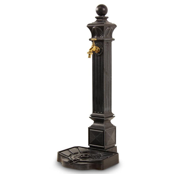 Gartenbrunnen Aluminium Grau 29x33x81cm
