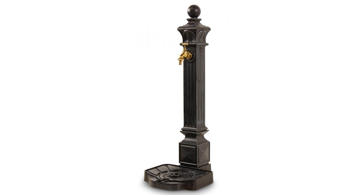 Gartenbrunnen Aluminium Grau 29x33x81cm