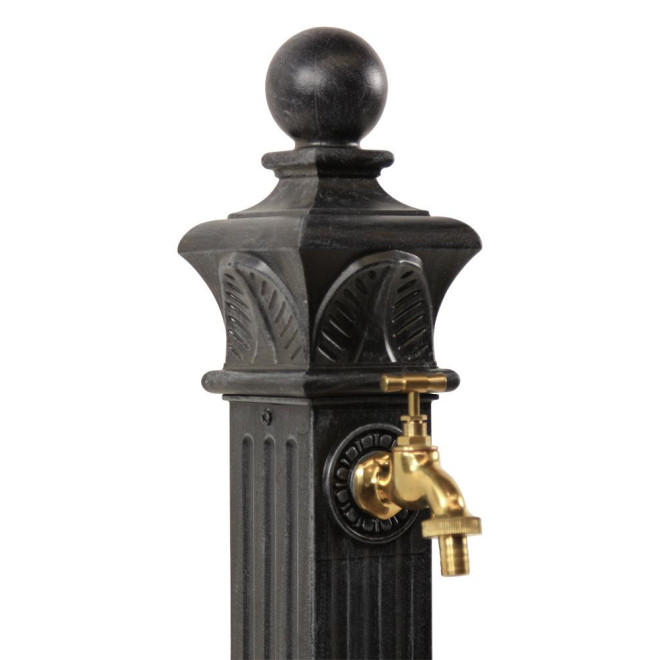 Gartenbrunnen Aluminium Grau 29x33x81cm