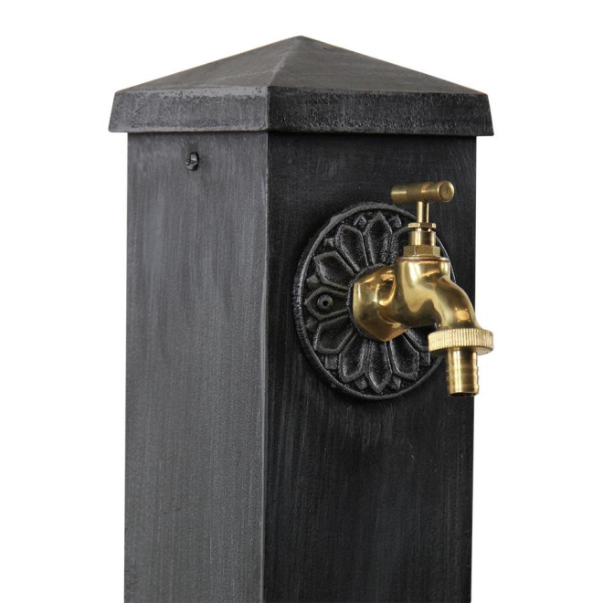 Gartenbrunnen Aluminium Grau 22.5x22.5x91cm