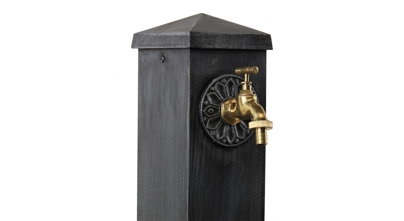Gartenbrunnen Aluminium Grau 22.5x22.5x91cm
