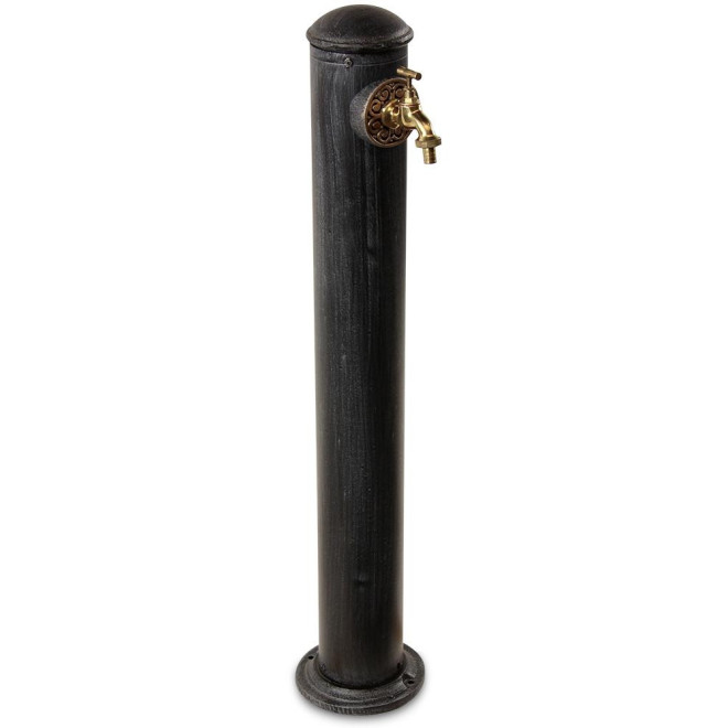 Gartenbrunnen Metall Grau 17.5x17.5x91cm
