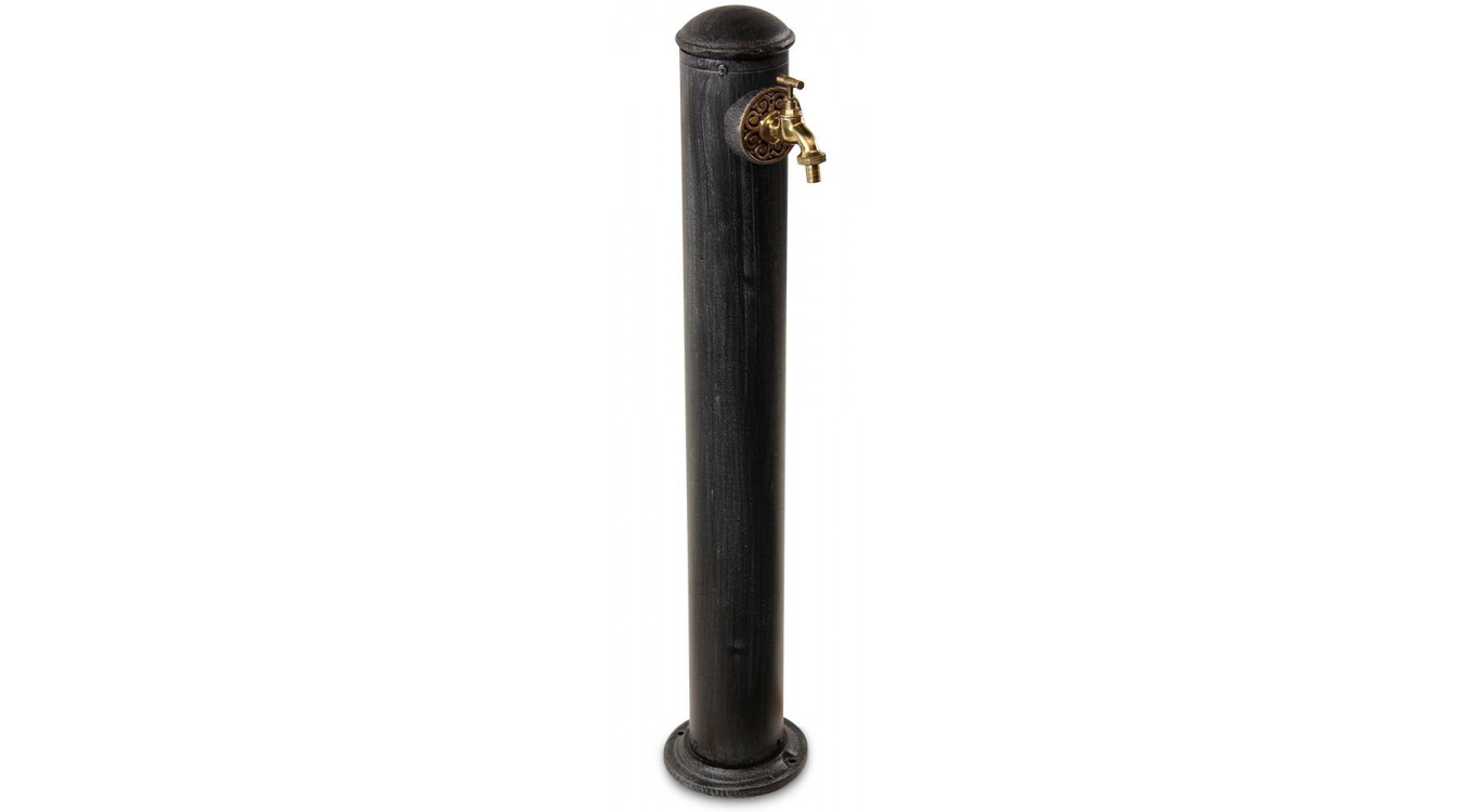 Gartenbrunnen Metall Grau 17.5x17.5x91cm