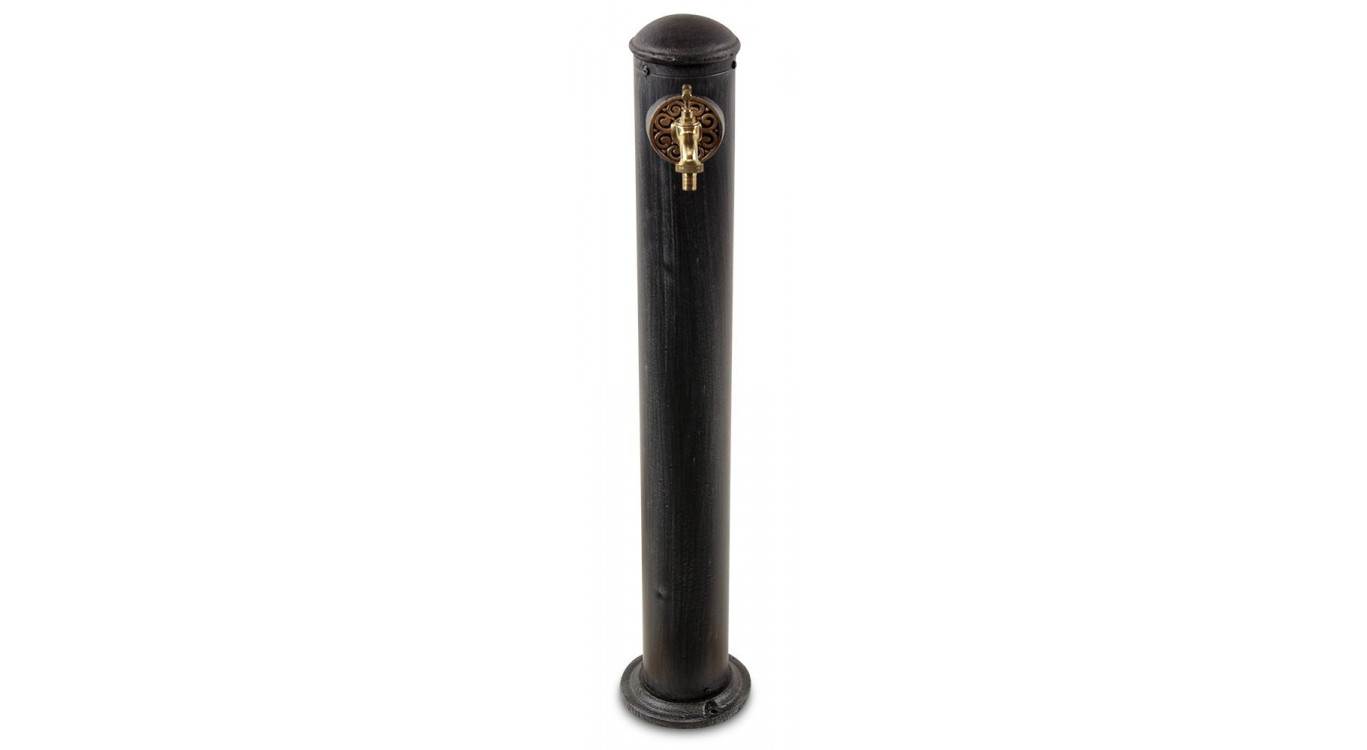 Gartenbrunnen Metall Grau 17.5x17.5x91cm