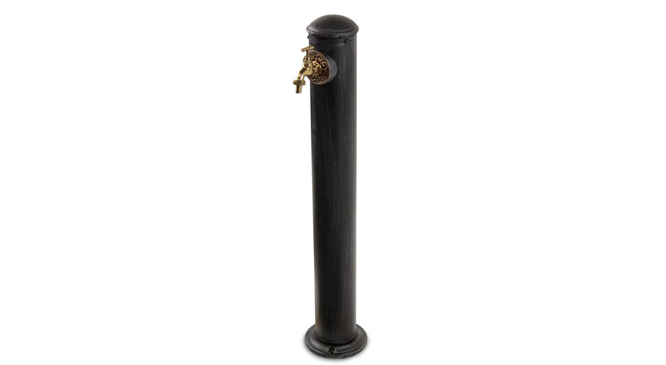 Gartenbrunnen Metall Grau 17.5x17.5x91cm