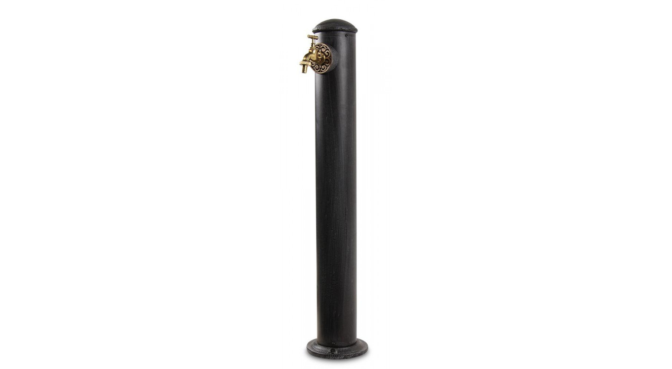 Gartenbrunnen Metall Grau 17.5x17.5x91cm