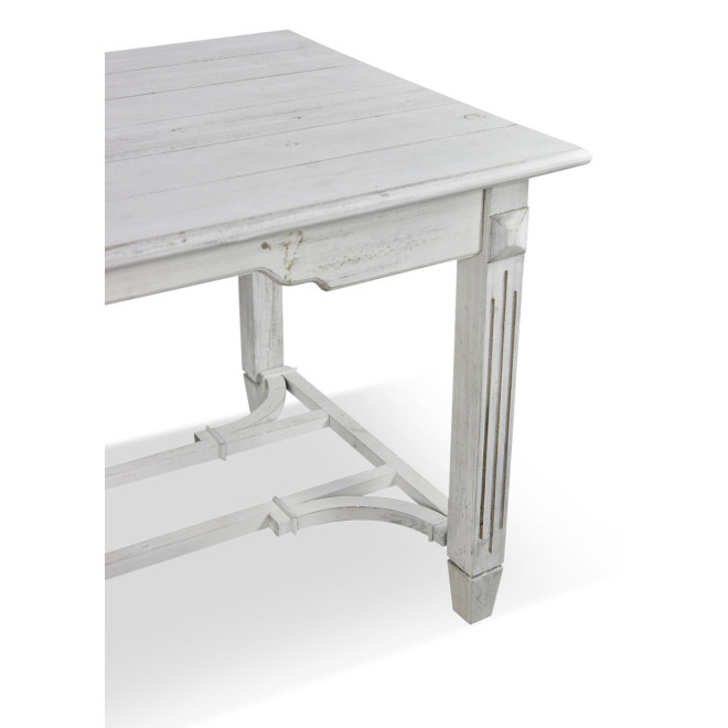 Table Bois Cerusé Blanc 180x90.5x81.5cm