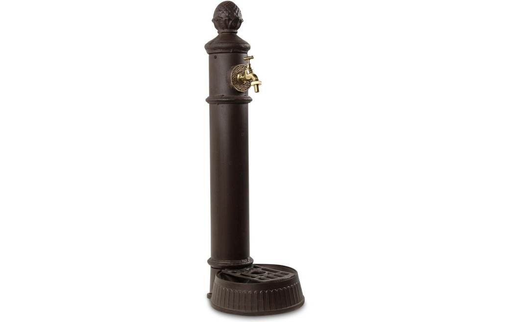 Gartenbrunnen Aluminium, Metall Braun 26x32x84cm