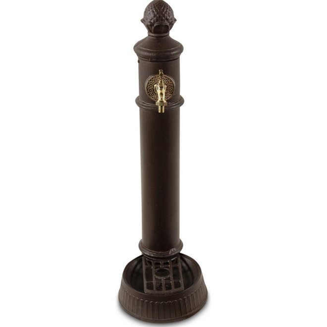 Gartenbrunnen Aluminium, Metall Braun 26x32x84cm
