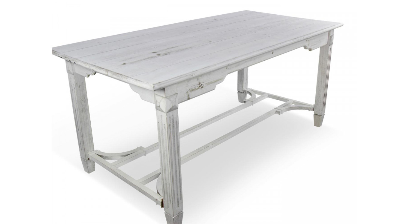 Holztisch Cerusé Weiß 180x90.5x81.5cm