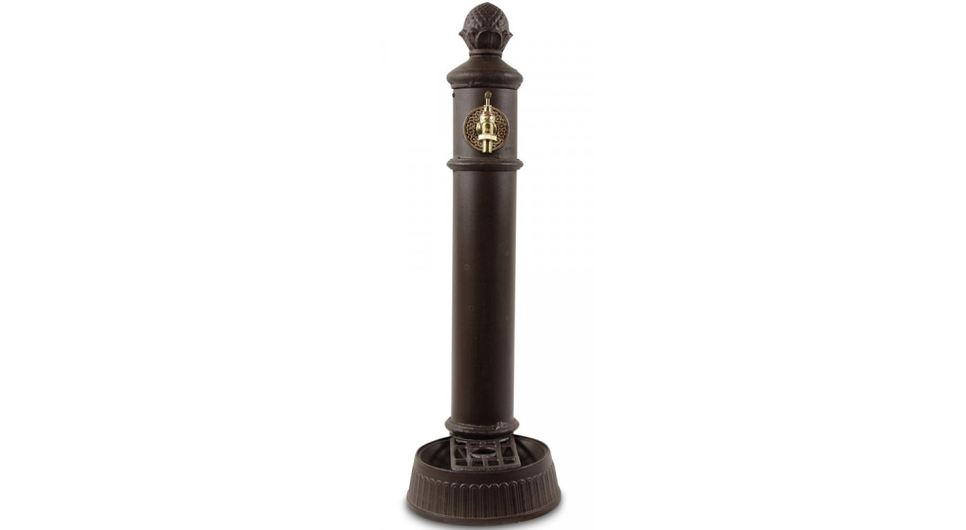 Gartenbrunnen Aluminium, Metall Braun 26x32x84cm
