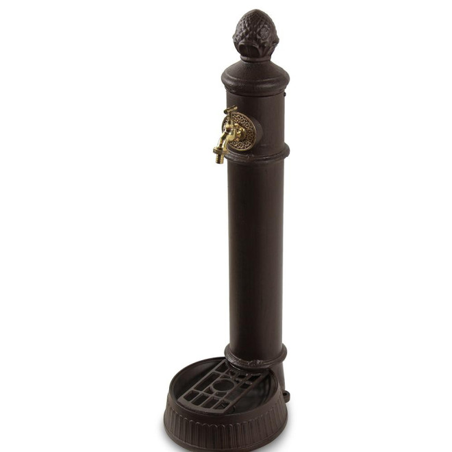 Gartenbrunnen Aluminium, Metall Braun 26x32x84cm