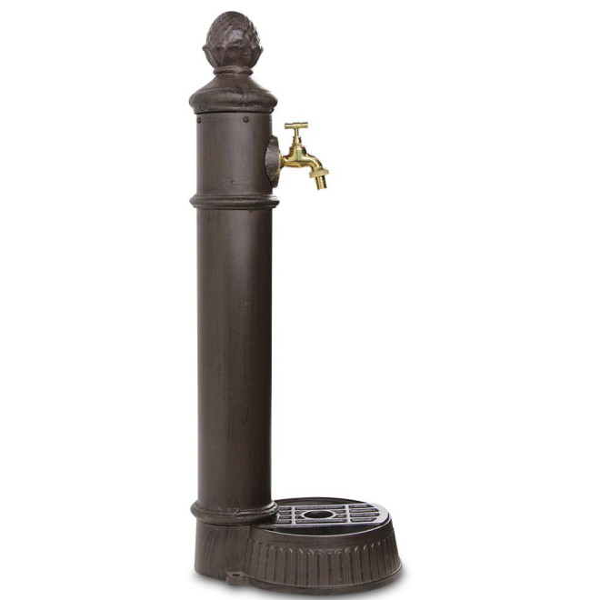 Gartenbrunnen Aluminium, Metall Braun 26x32x84cm