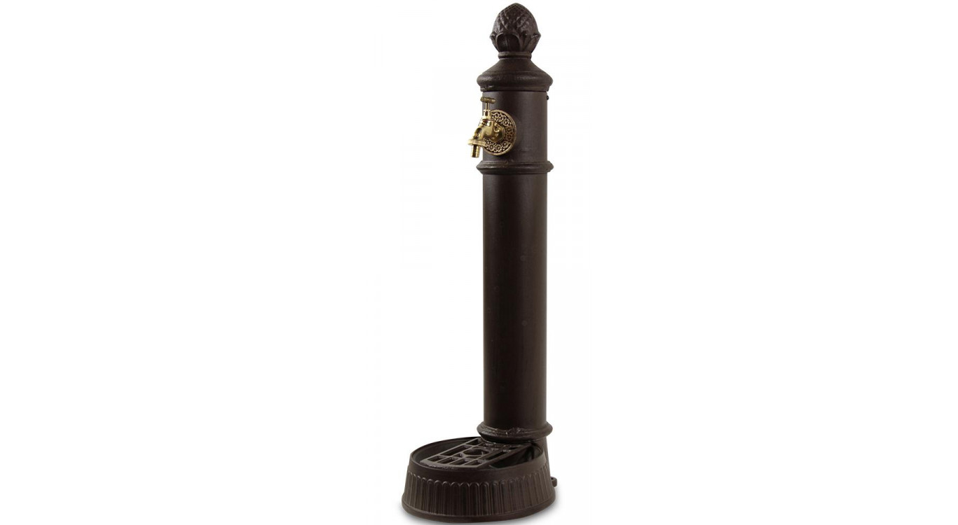 Gartenbrunnen Aluminium, Metall Braun 26x32x84cm