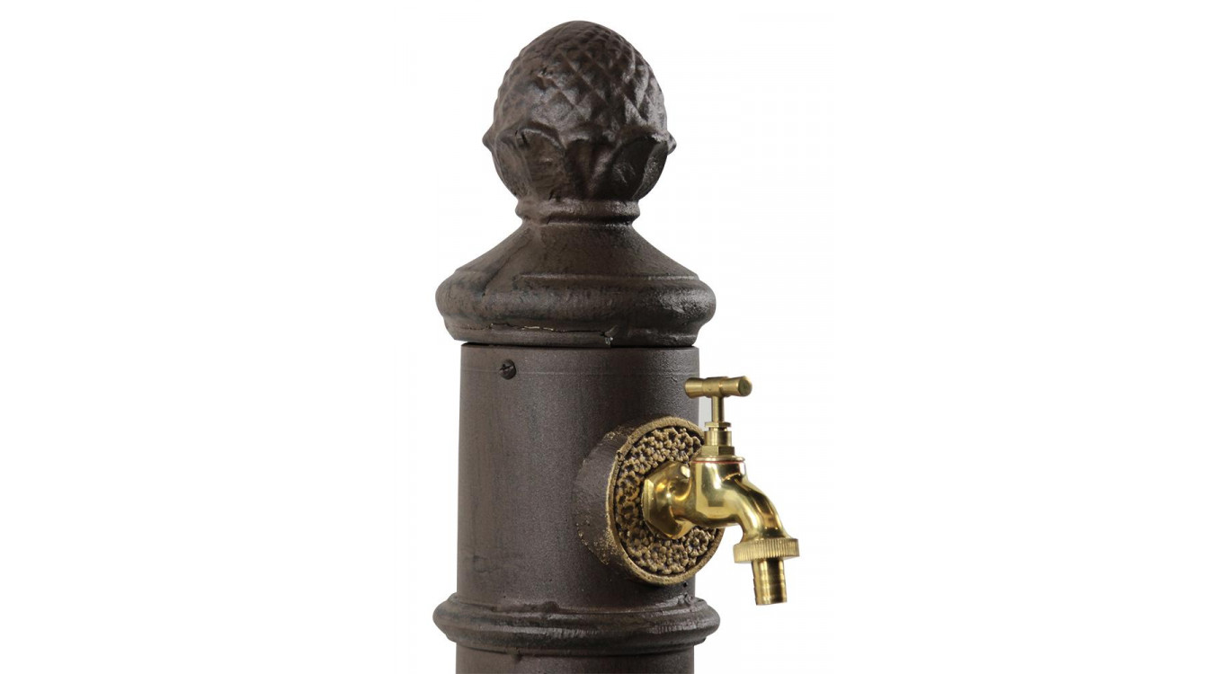 Gartenbrunnen Aluminium, Metall Braun 26x32x84cm