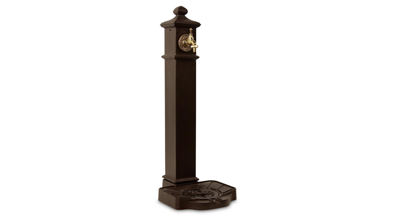 Gartenbrunnen Aluminium, Metall Braun 33x29x80cm