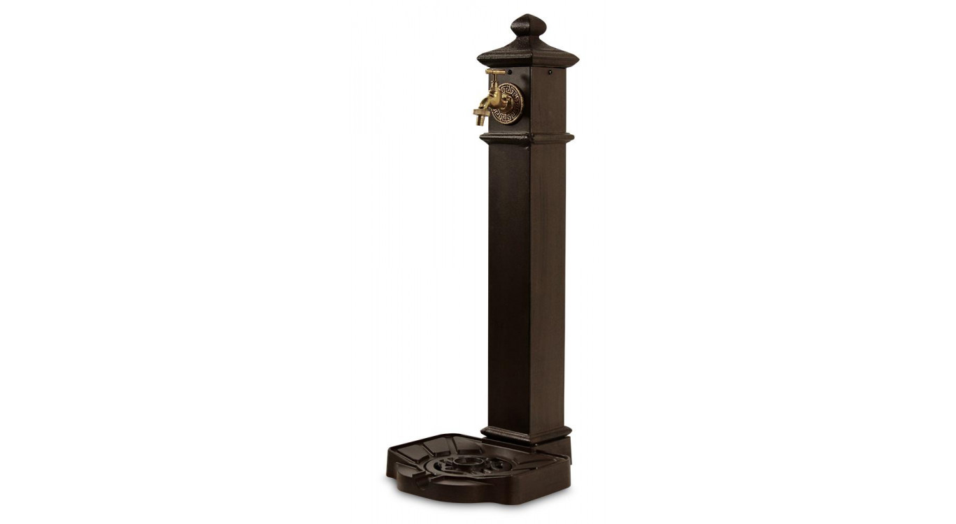 Gartenbrunnen Aluminium, Metall Braun 33x29x80cm
