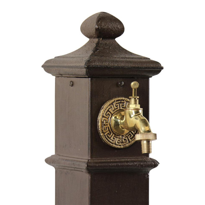 Gartenbrunnen Aluminium, Metall Braun 33x29x80cm