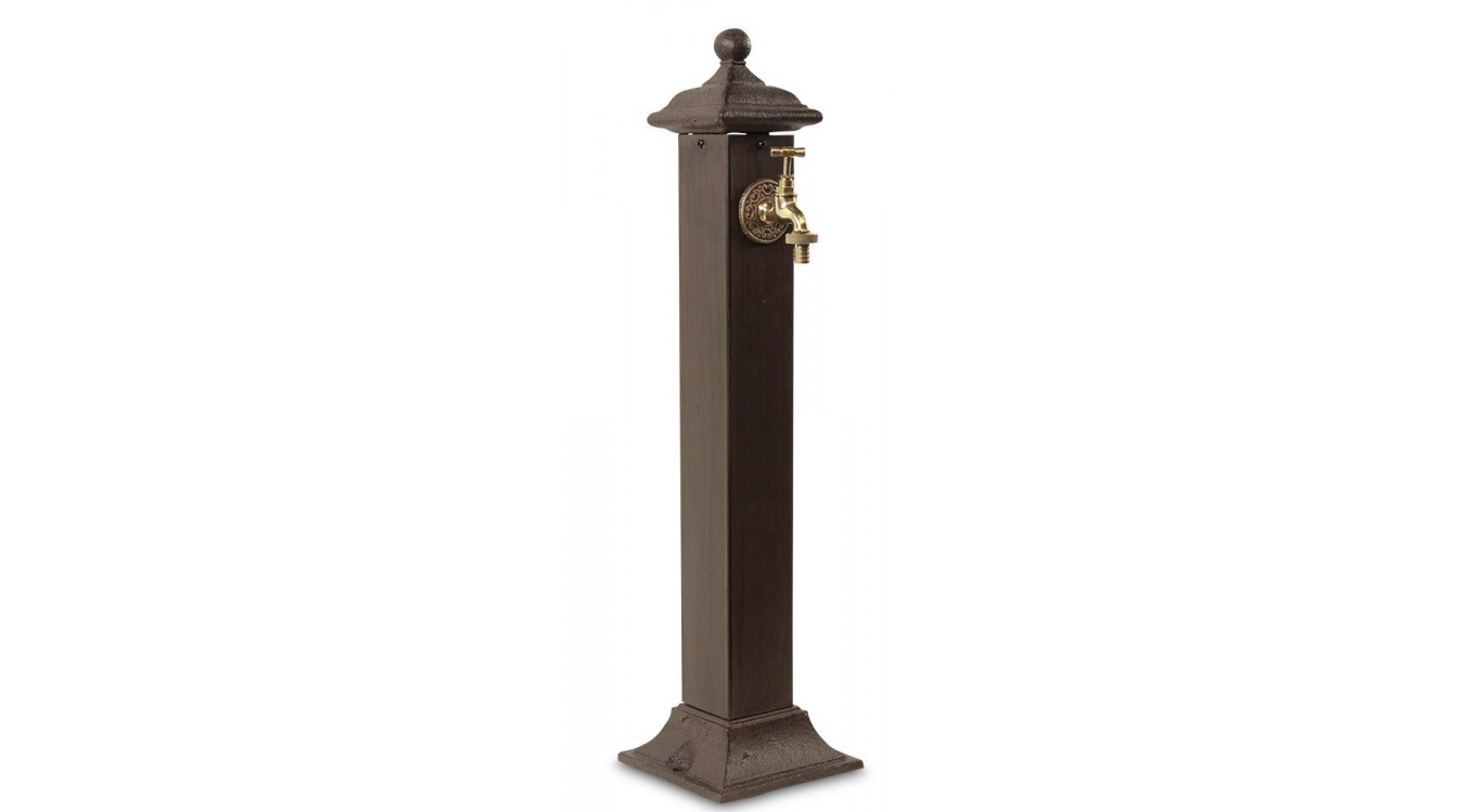 Gartenbrunnen Metall Braun 17.5x17.5x71cm