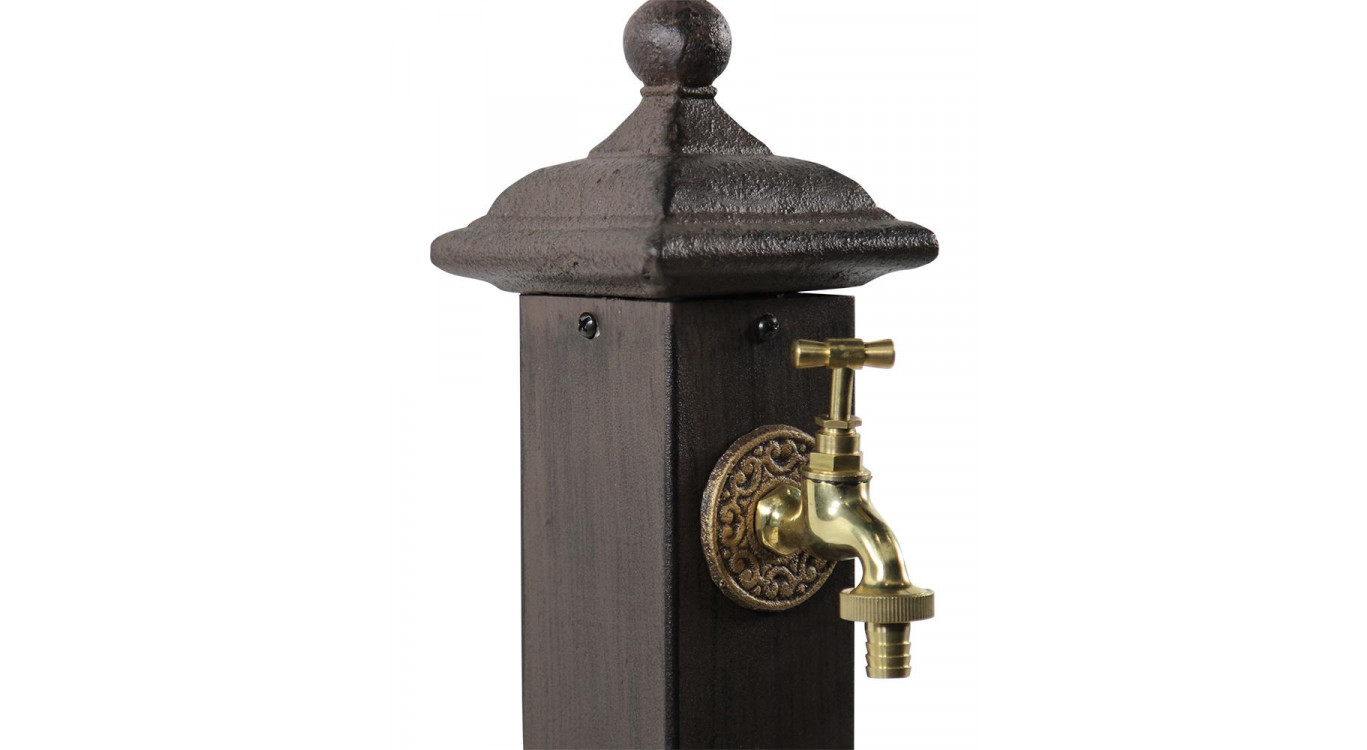 Gartenbrunnen Metall Braun 17.5x17.5x71cm