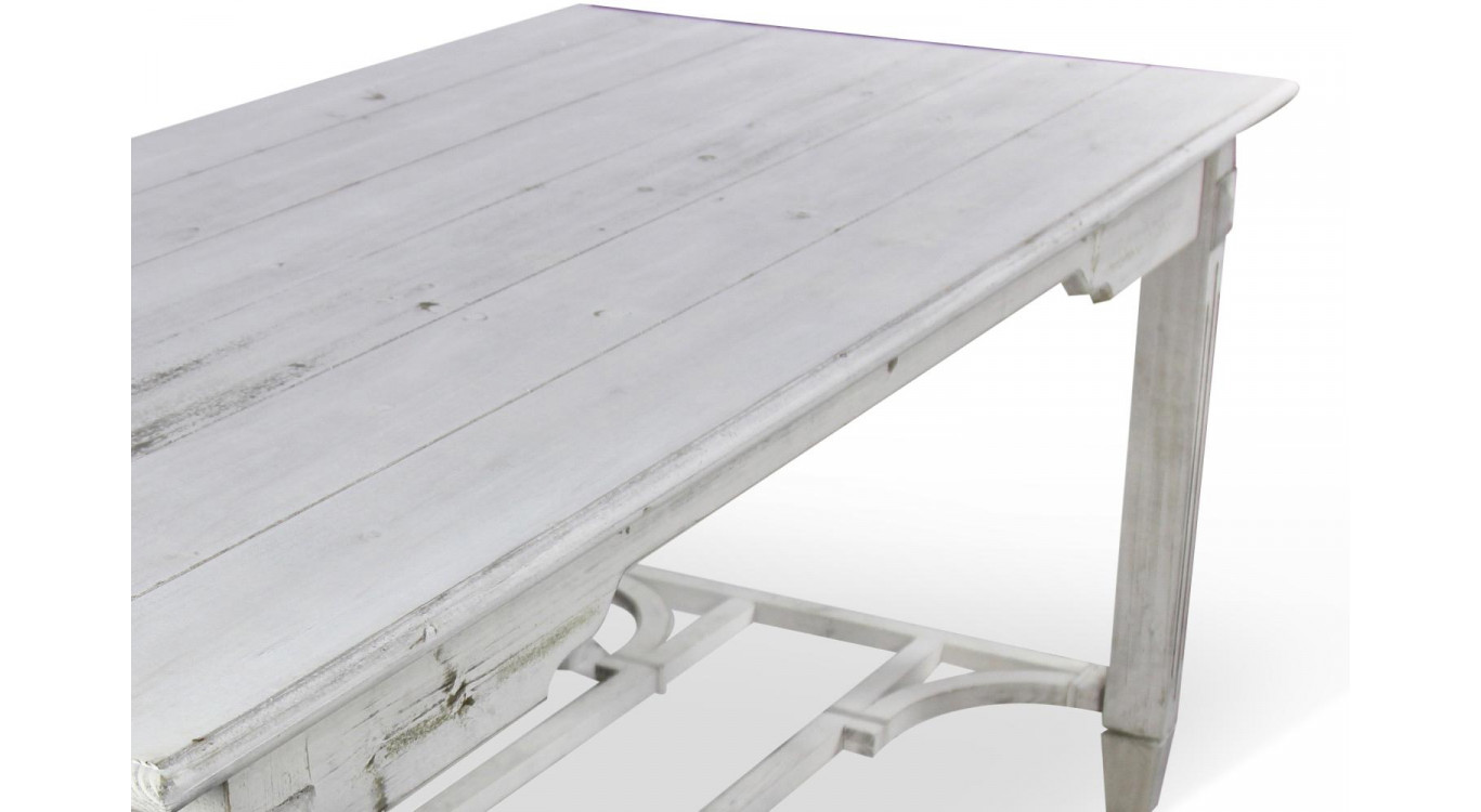Holztisch Cerusé Weiß 180x90.5x81.5cm