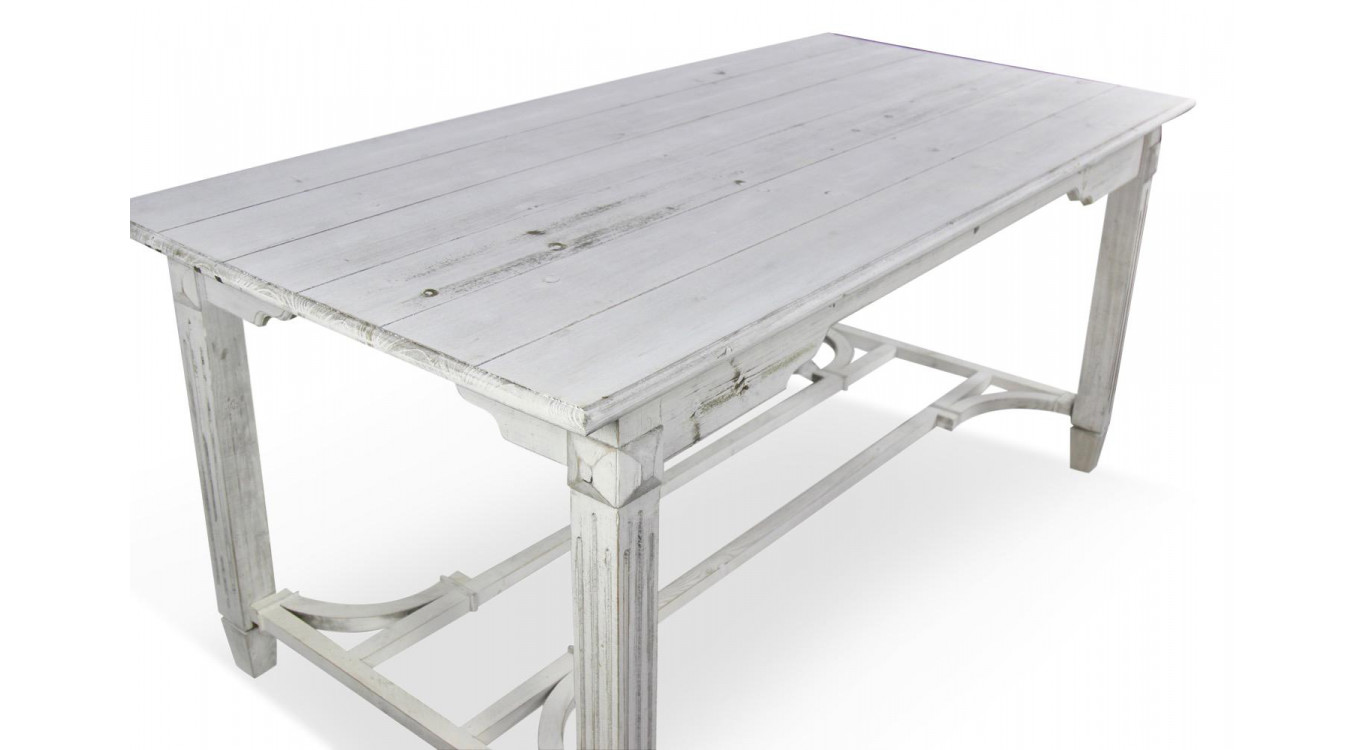 Holztisch Cerusé Weiß 180x90.5x81.5cm