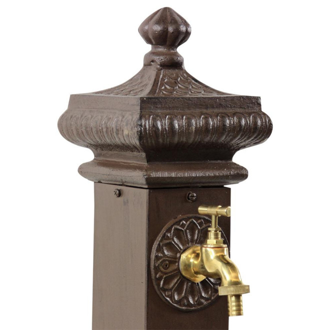 Gartenbrunnen Aluminium, Metall Braun 29x33x76cm