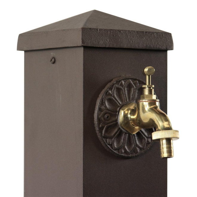 Gartenbrunnen Aluminium Braun 22.5x22.5x91cm
