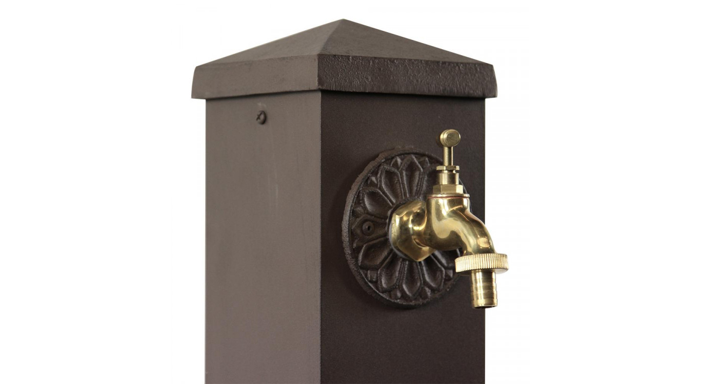 Gartenbrunnen Aluminium Braun 22.5x22.5x91cm