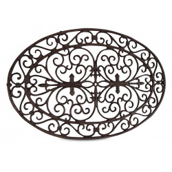 Tapis Paillasson Ovale Fonte Marron 73.5x48x2cm