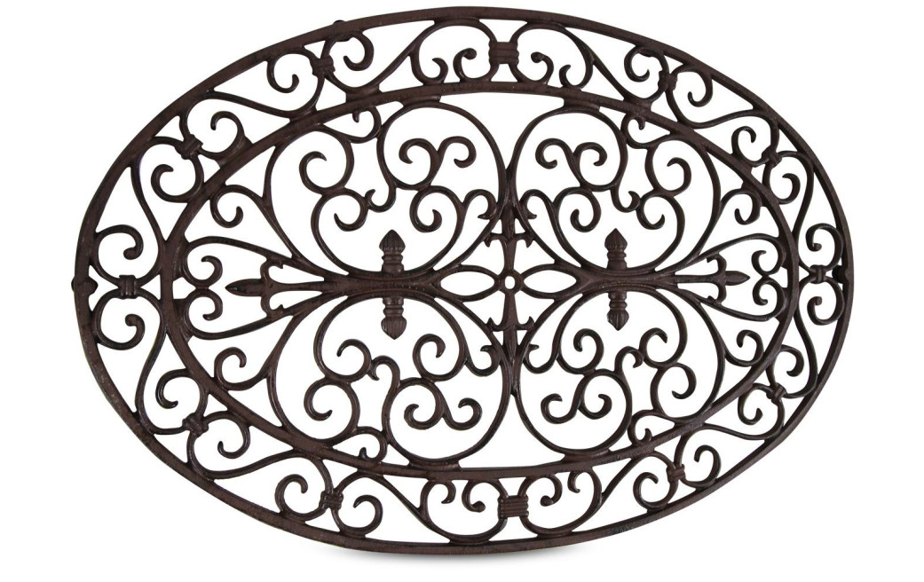 Tapis Paillasson Ovale Fonte Marron 73,5x48x2cm