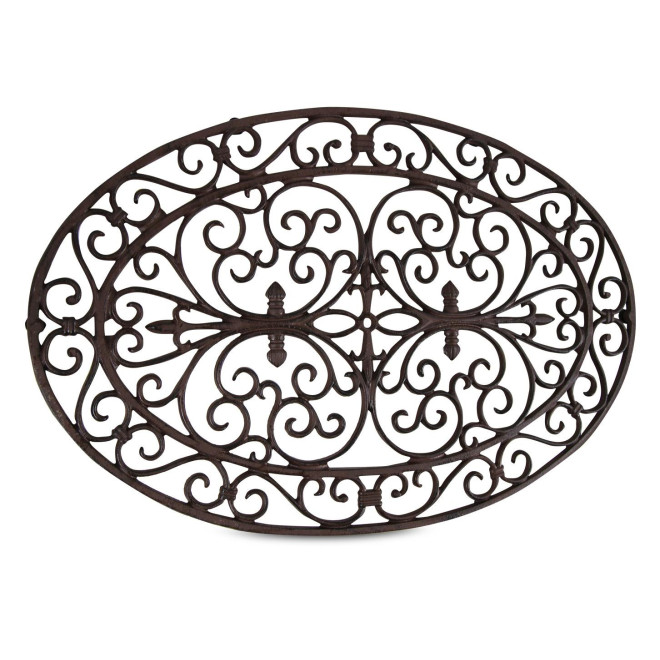 Tapis Paillasson Ovale Fonte Marron 73.5x48x2cm