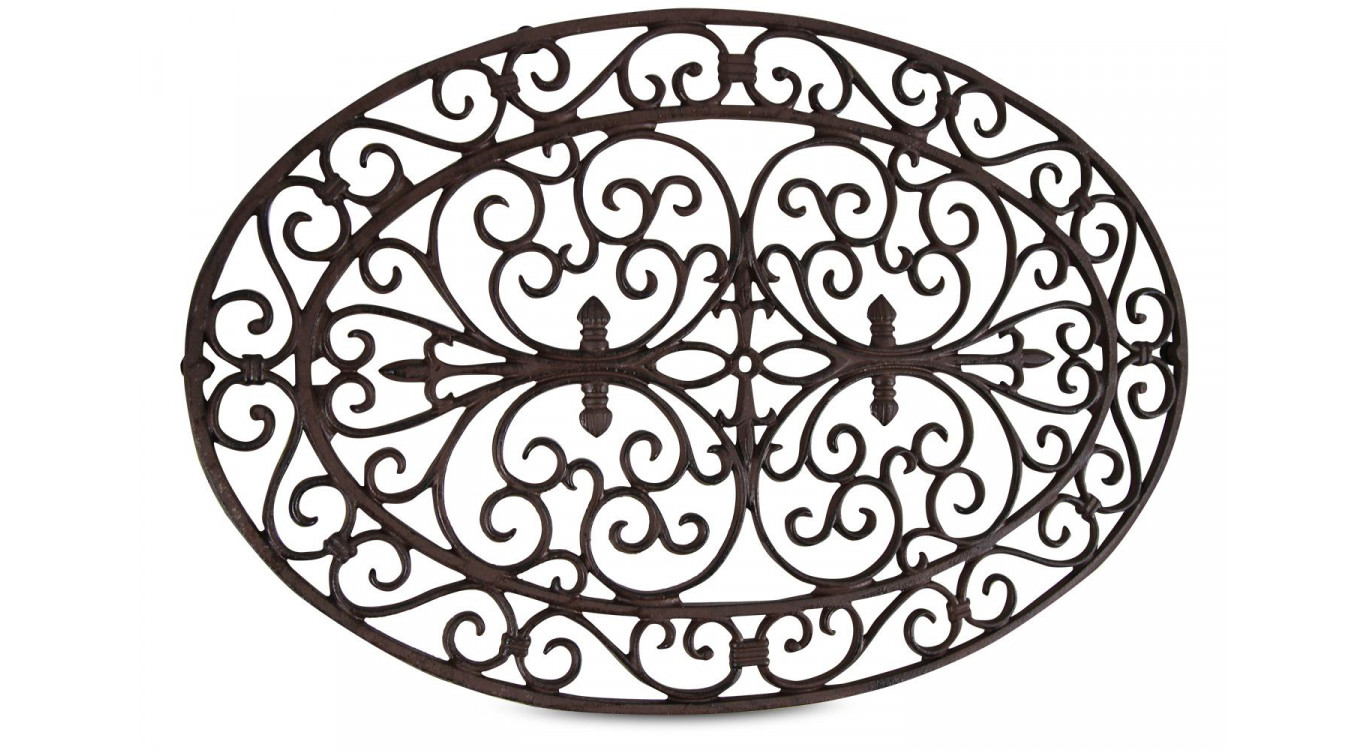 Tapis Paillasson Ovale Fonte Marron 73.5x48x2cm