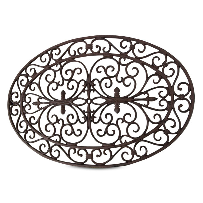 Tapis Paillasson Ovale Fonte Marron 73.5x48x2cm