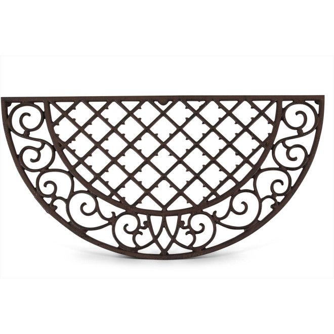 Tapis Paillasson Demi-Lune Fonte Marron 67x34x2cm