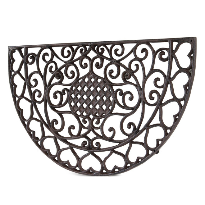Tapis Paillasson Demi-Lune Fonte Marron 59x36.5x2cm